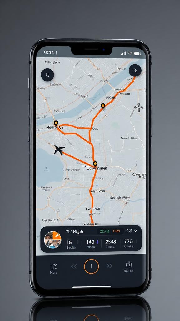 Záznam letové trasy v aplikaci